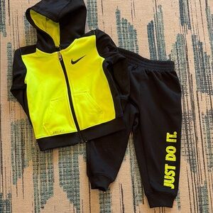 Nike Kids Black and Yellow Tracksuit